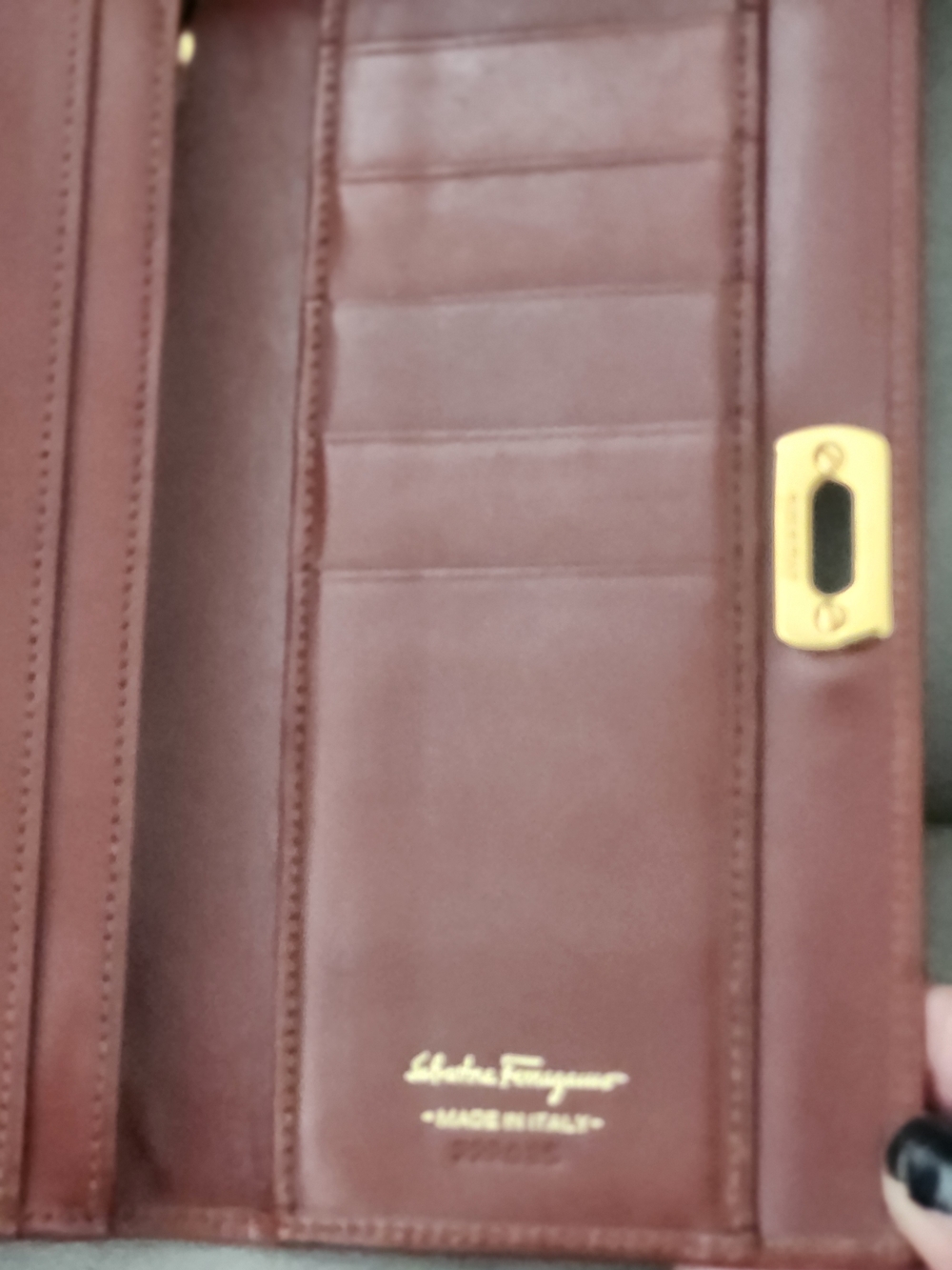 Salvatore Ferragamo Brown Leather Wallet with Gold Hardware - Picture 10 of 16